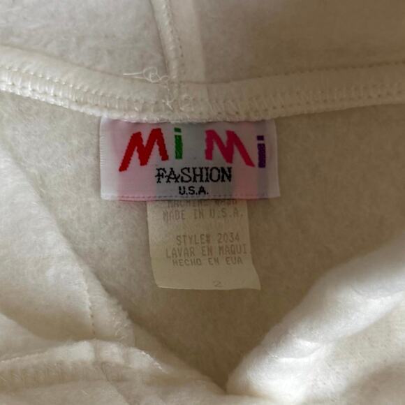 Vintage 90s MiMi Fashion Hoodie Jacket Unisex Size 2T White Fleece Dalmatian Dog - Picture 4 of 4